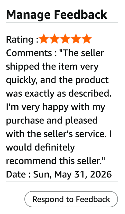 Amazon Seller Review of Auralis