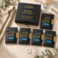 Auralis eucalyptus nasal diffuser ring refill 5-pack with box and fresh eucalyptus sprigs on linen